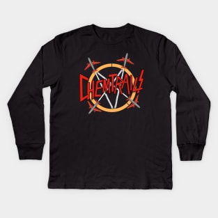 Slayer Parody Chemtrails Logo Kids Long Sleeve T-Shirt